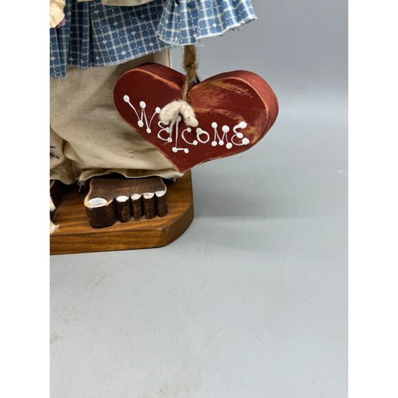 Handmade African American Wooden Doll Quilted blanket Dress & Welcome Sign READ - Picture 5 of 14